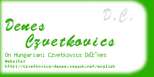 denes czvetkovics business card